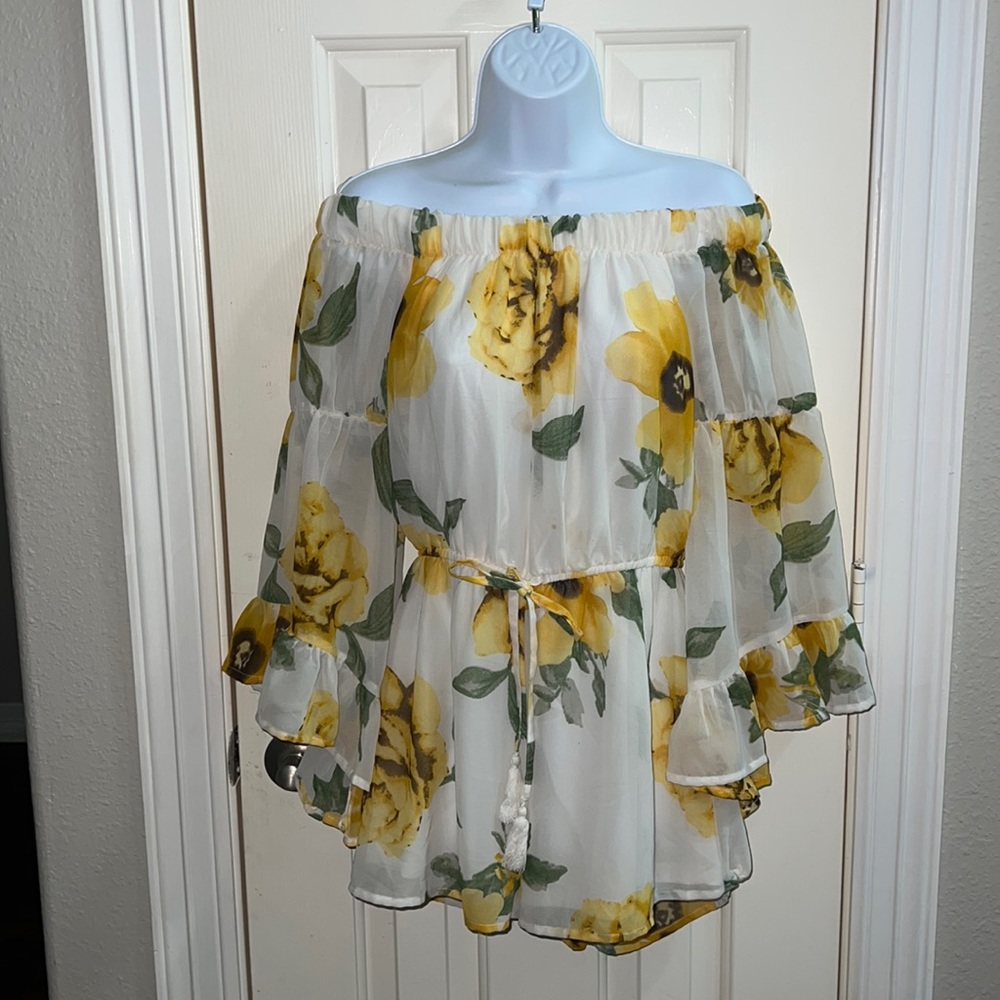 One Piece Shorts Outfit Sunflowers
